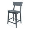 Tori Counter Stool Chair | Curved Back and Seat | Footrest | Charcoal Gray