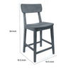 Tori Counter Stool Chair | Curved Back and Seat | Footrest | Charcoal Gray