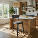 Tori Counter Stool Chair | Curved Back and Seat | Footrest | Charcoal Gray