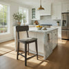 Tori Counter Stool Chair | Curved Back and Seat | Footrest | Charcoal Gray