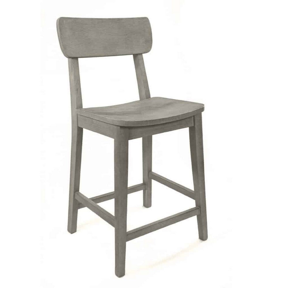 Tori 24" Counter Stool Chair | Curved Back and Seat | Rock Gray