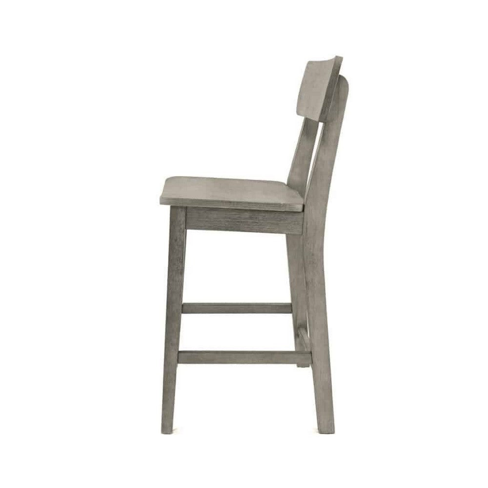 Tori 24" Counter Stool Chair | Curved Back and Seat | Rock Gray