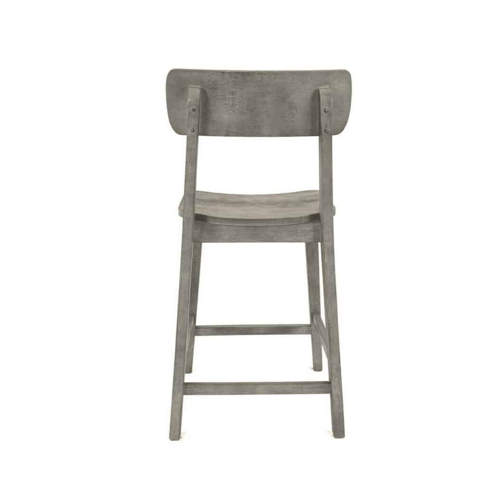 Tori 24" Counter Stool Chair | Curved Back and Seat | Rock Gray