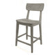 Tori 24" Counter Stool Chair | Curved Back and Seat | Rock Gray