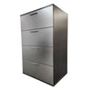 Asti Jumbo Tall Dresser Chest | 4 Deep Drawers | Metallic Gray