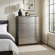Asti Jumbo Tall Dresser Chest | 4 Deep Drawers | Metallic Gray