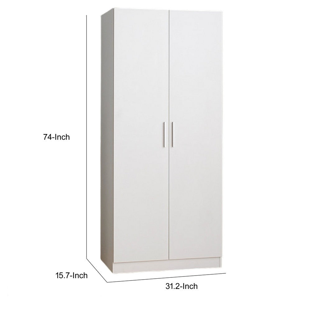 Jiaa Shoe Cabinet with 2 Doors | 6 Adjustable Shelves | 74" White