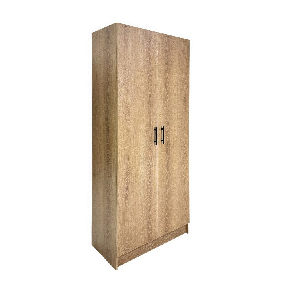 Mea Utility Storage Cabinet | 2 Doors | 3 Shelves | 71" Oak Brown