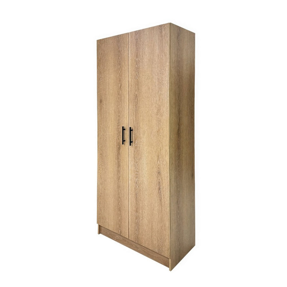 Mea Utility Storage Cabinet | 2 Doors | 3 Shelves | 71" Oak Brown