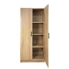 Mea 2pc Utility Storage Cabinet Set | 4 Doors | 6 Shelves | Oak Brown