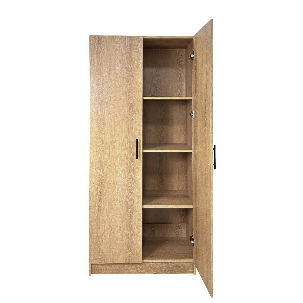 Mea 2pc Utility Storage Cabinet Set | 4 Doors | 6 Shelves | Oak Brown
