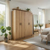 Mea 2pc Utility Storage Cabinet Set | 4 Doors | 6 Shelves | Oak Brown