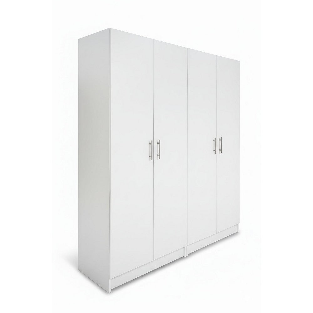 Mea 2pc Utility Storage Cabinet Set | 4 Doors | 6 Shelves | White