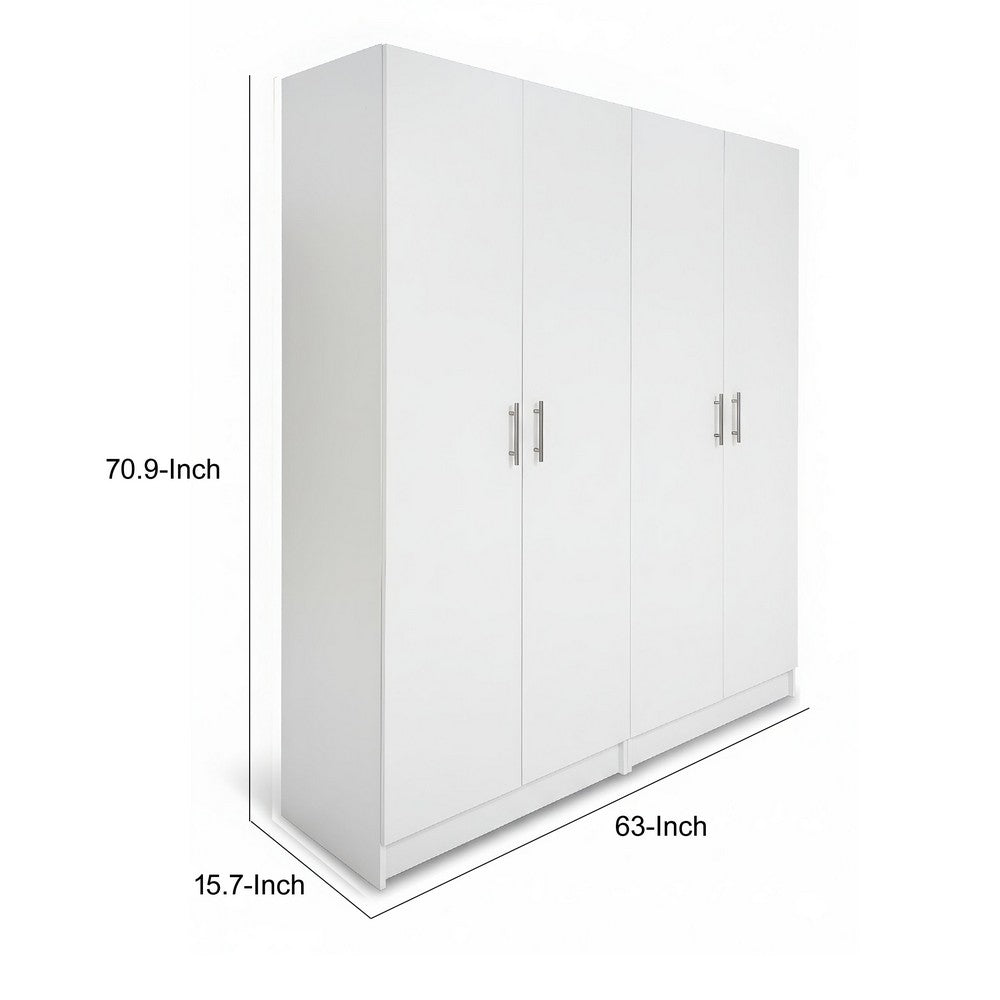 Mea 2pc Utility Storage Cabinet Set | 4 Doors | 6 Shelves | White