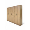 Mea 3pc Utility Storage Cabinet Set | 6 Doors | 9 Shelves | Oak Brown