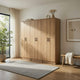 Mea 3pc Utility Storage Cabinet Set | 6 Doors | 9 Shelves | Oak Brown