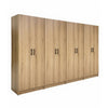 Mea 4pc Utility Storage Cabinet Set | 8 Doors | 12 Shelves | Oak Brown