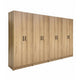 Mea 4pc Utility Storage Cabinet Set | 8 Doors | 12 Shelves | Oak Brown