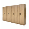 Mea 4pc Utility Storage Cabinet Set | 8 Doors | 12 Shelves | Oak Brown