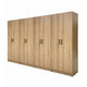 Mea 4pc Utility Storage Cabinet Set | 8 Doors | 12 Shelves | Oak Brown