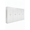 Mea 4pc Utility Storage Cabinet Set | 8 Doors | 12 Shelves | White