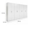Mea 4pc Utility Storage Cabinet Set | 8 Doors | 12 Shelves | White
