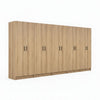 Mea 5pc Utility Storage Cabinet Set | 10 Doors | 15 Shelves | Oak Brown
