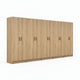 Mea 5pc Utility Storage Cabinet Set | 10 Doors | 15 Shelves | Oak Brown
