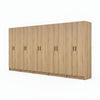 Mea 5pc Utility Storage Cabinet Set | 10 Doors | 15 Shelves | Oak Brown