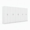 Mea 5pc Utility Storage Cabinet Set | 10 Doors | 15 Shelves | White
