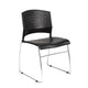 Anu Stack Chair Set of 2 | Sculpted Black Polypropylene | Chrome Sled Base