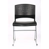 Anu Stack Chair Set of 2 | Sculpted Black Polypropylene | Chrome Sled Base