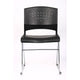 Anu Stack Chair Set of 2 | Sculpted Black Polypropylene | Chrome Sled Base