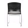 Anu Stack Chair Set of 2 | Sculpted Black Polypropylene | Chrome Sled Base