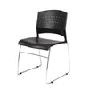 Anu Stack Chair Set of 2 | Sculpted Black Polypropylene | Chrome Sled Base