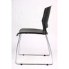 Anu Stack Chair Set of 2 | Sculpted Black Polypropylene | Chrome Sled Base