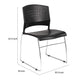 Anu Stack Chair Set of 2 | Sculpted Black Polypropylene | Chrome Sled Base