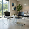 Anu Stack Chair Set of 2 | Sculpted Black Polypropylene | Chrome Sled Base