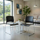 Anu Stack Chair Set of 2 | Sculpted Black Polypropylene | Chrome Sled Base