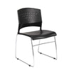 Anu Stack Chair Set of 4 | Sculpted Black Polypropylene | Chrome Sled Base