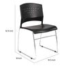 Anu Stack Chair Set of 4 | Sculpted Black Polypropylene | Chrome Sled Base
