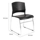 Anu Stack Chair Set of 4 | Sculpted Black Polypropylene | Chrome Sled Base