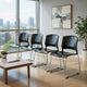 Anu Stack Chair Set of 4 | Sculpted Black Polypropylene | Chrome Sled Base
