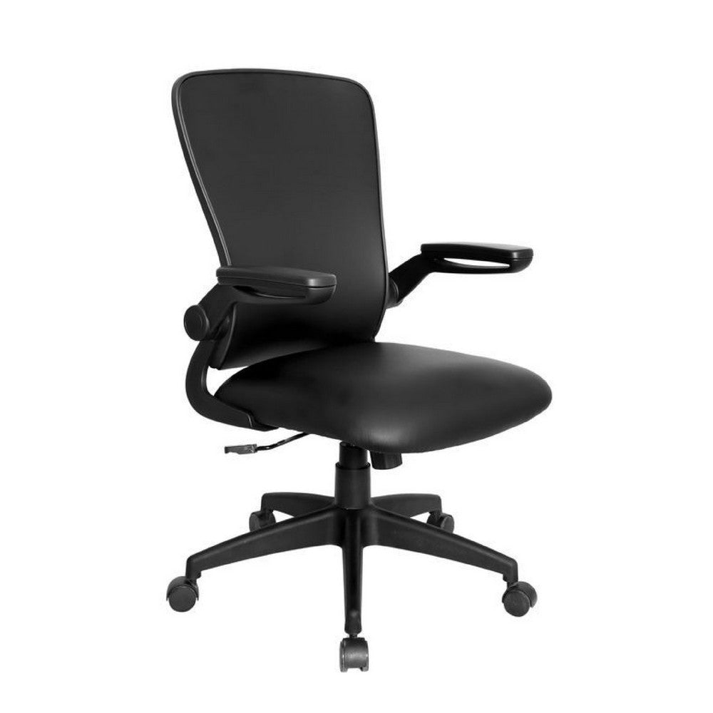 Swivel Task Chair | Flip Arm | Height Adjustable | Black Antimicrobial Vinyl