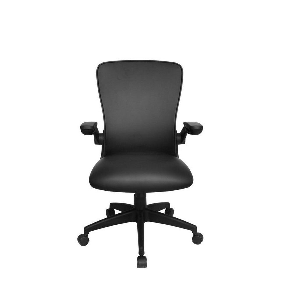 Swivel Task Chair | Flip Arm | Height Adjustable | Black Antimicrobial Vinyl