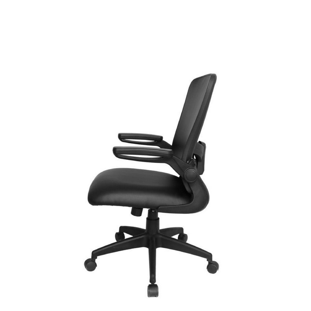 Swivel Task Chair | Flip Arm | Height Adjustable | Black Antimicrobial Vinyl