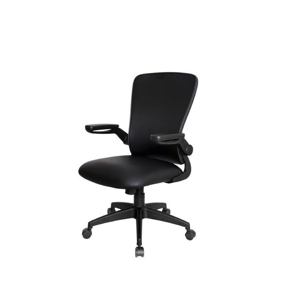 Swivel Task Chair | Flip Arm | Height Adjustable | Black Antimicrobial Vinyl