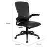 Swivel Task Chair | Flip Arm | Height Adjustable | Black Antimicrobial Vinyl