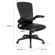Swivel Task Chair | Flip Arm | Height Adjustable | Black Antimicrobial Vinyl