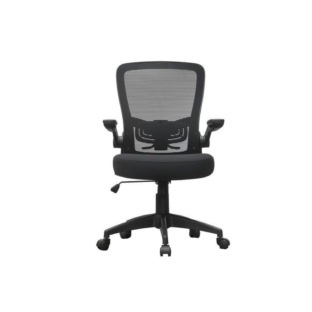 Swivel Task Chair | Mesh Back | Flip Arm | Height Adjustable | Black Fabric